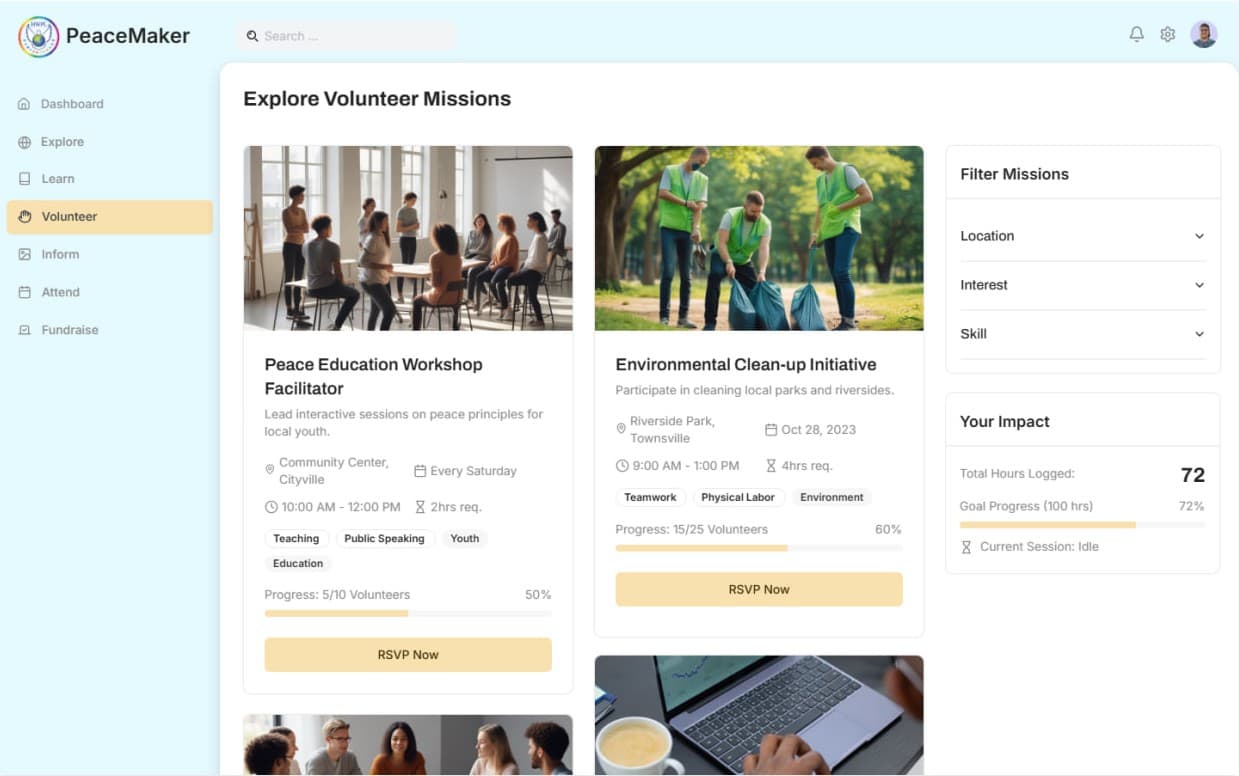 🤝 Volunteer & Event Management